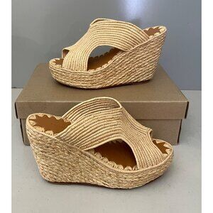 Carrie Forbes $398 Lina Cutout Slide Wedge Sandals Size 40